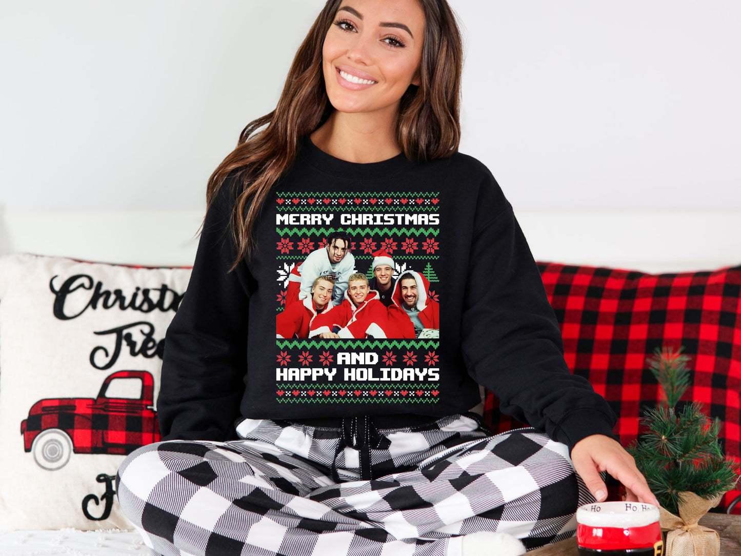 N'Sync Retro Christmas | Ugly Christmas Crewneck Sweatshirt