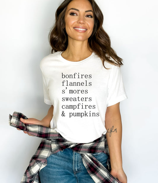 Fall Bonfire Shirt — Flannels S’mores Sweater Weather Tee