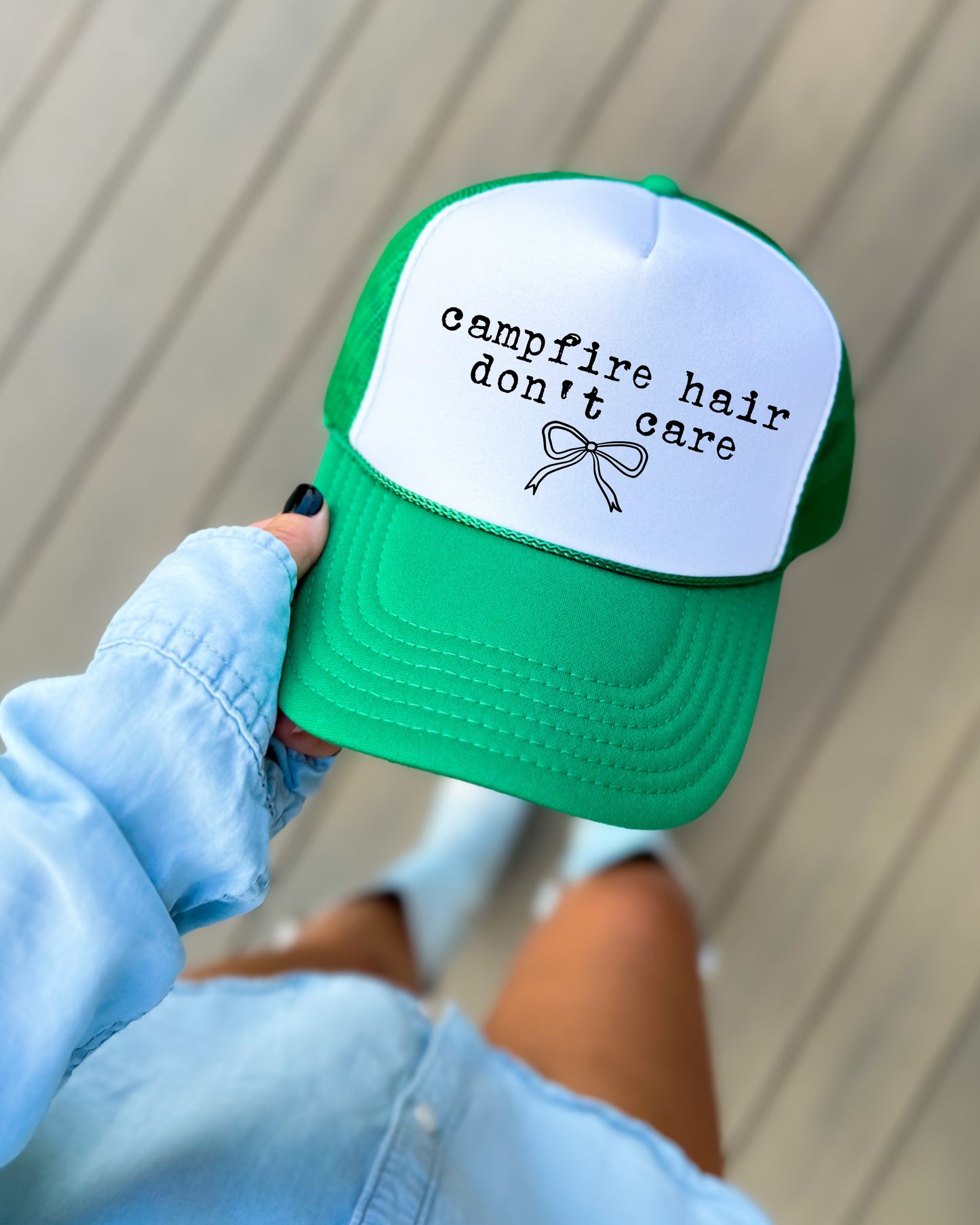 Campfire Hair Don't Care Trucker Hat