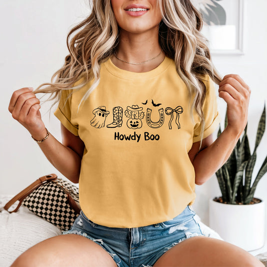 Howdy Boo Western Halloween Graphic T-Shirt | Fall Cowgirl Tee
