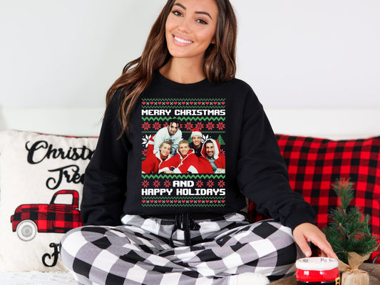 N'Sync Retro Christmas | Ugly Christmas Crewneck Sweatshirt