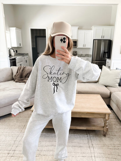 Skating Mom Crewneck Sweatshirt — Cozy Hockey & Figure Skating Mom Pullover