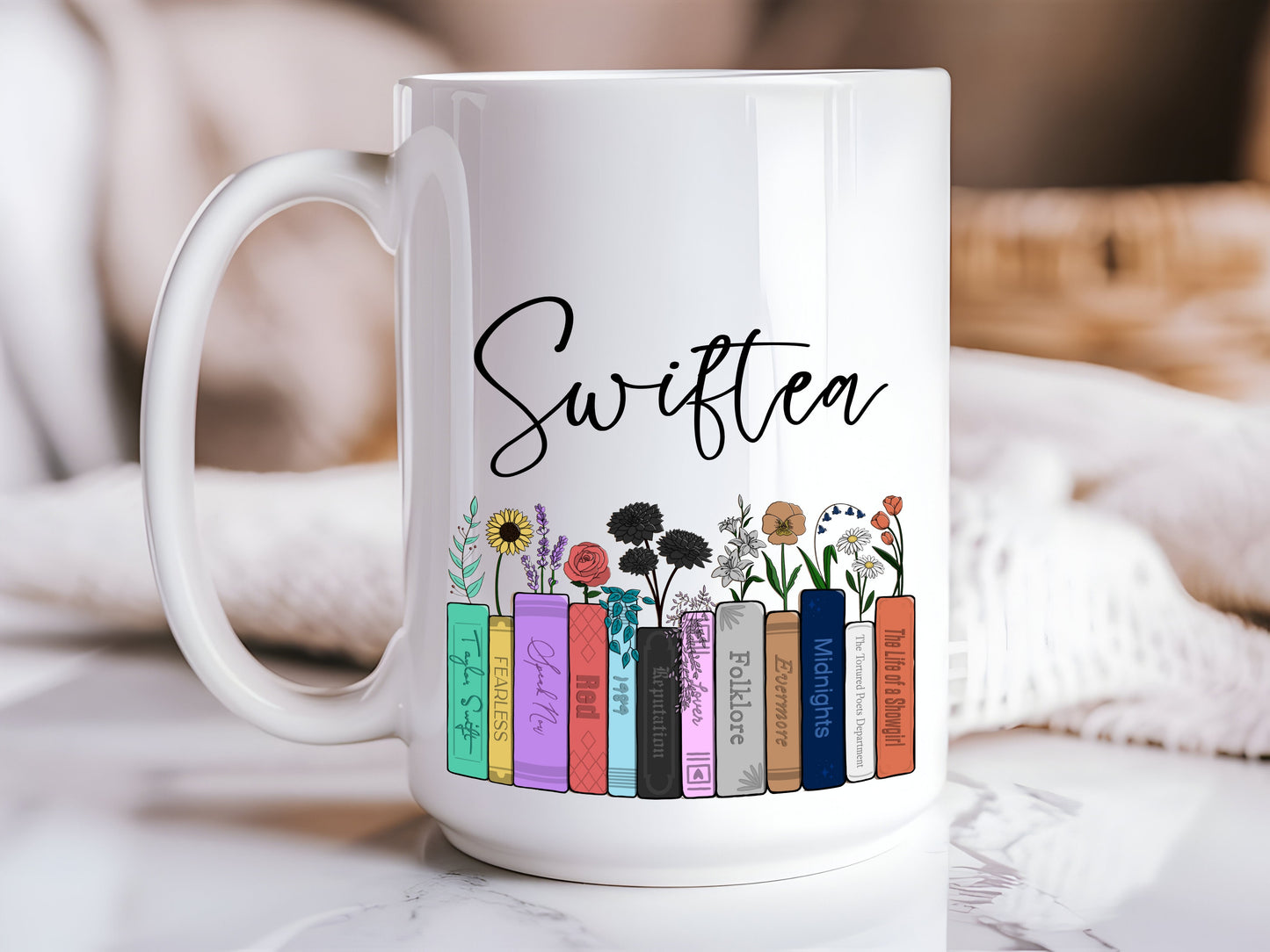 Swiftea - Floral Bookstack 15oz Mug