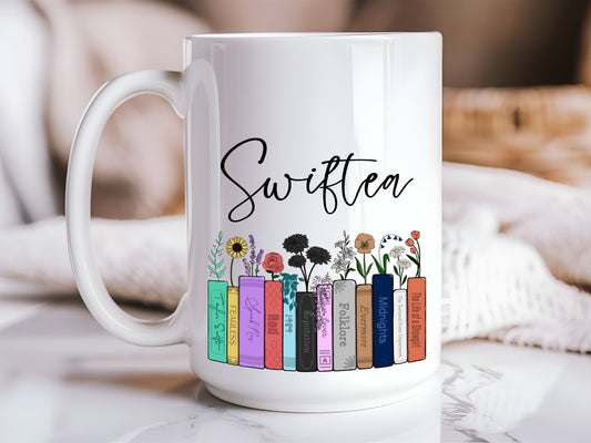 Swiftea - Floral Bookstack 15oz Mug
