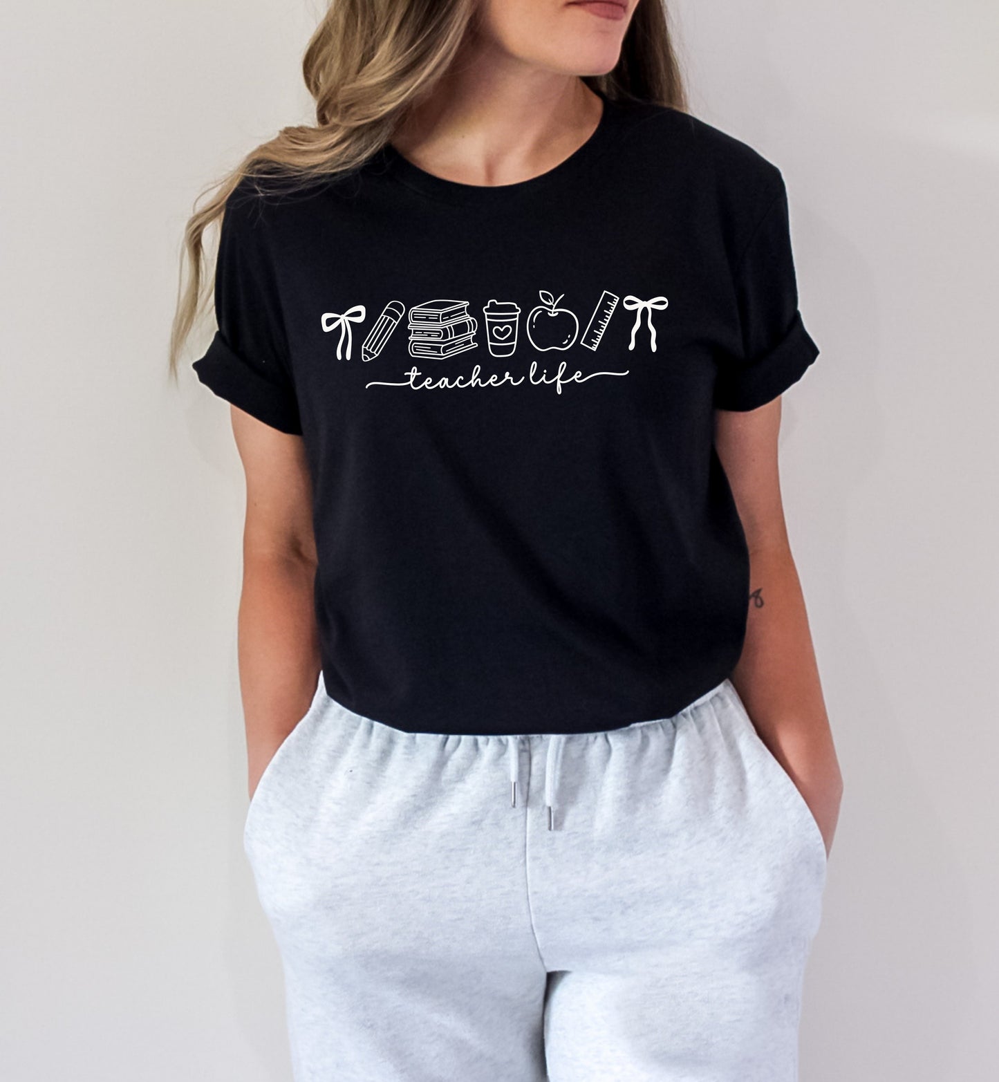 Teacher Life T-Shirt | Teacher Graphic Tee | Educator Shirt | Classroom Apparel | Teacher Gift Idea | Cotton T-Shirt