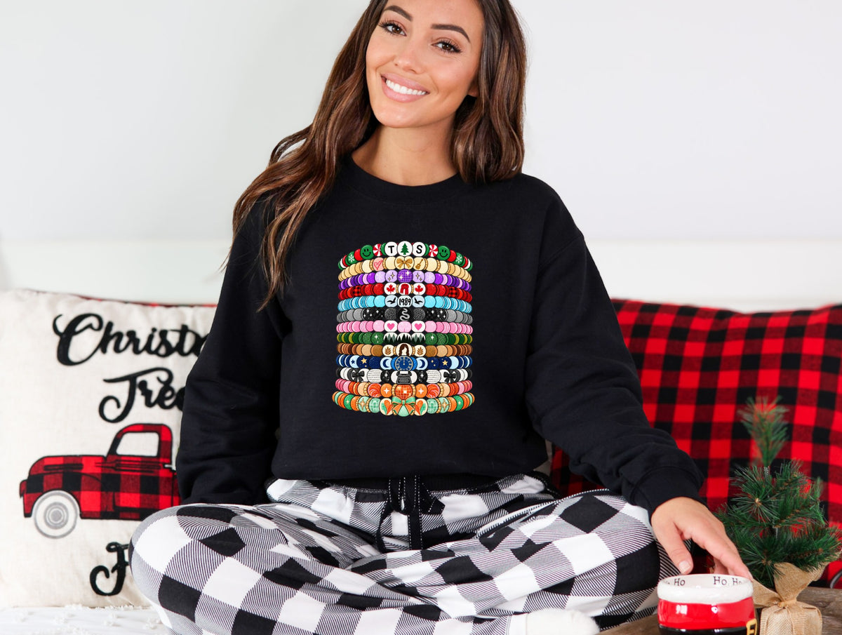 Christmas Eras Friendship Bracelets | Crewneck Sweatshirt