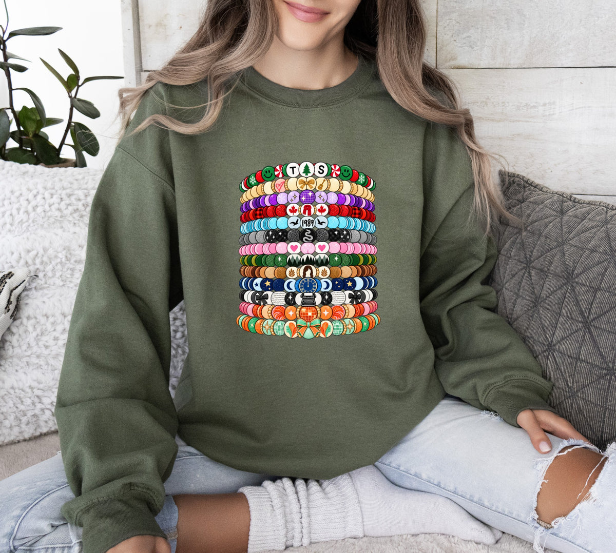 Christmas Eras Friendship Bracelets | Crewneck Sweatshirt