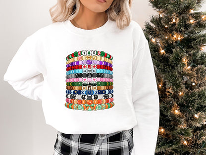 Christmas Eras Friendship Bracelets | Crewneck Sweatshirt