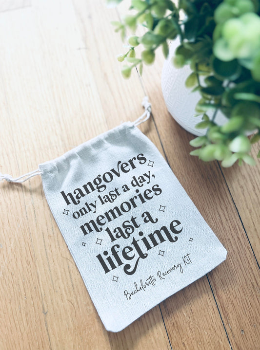 Bachelorette Recovery Kit Bag – 6" x 8", DIY Fill